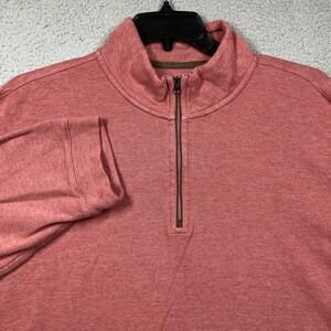 Jos A Bank 1/4 Zip Sweater‎ Men's 2X Red Brown Mock Neck Gorpcore Hiking Modal